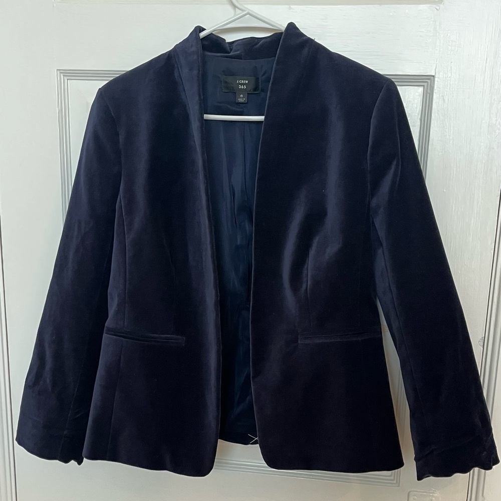 J.CREW 365 Going Out Velvet Blazer SZ 6